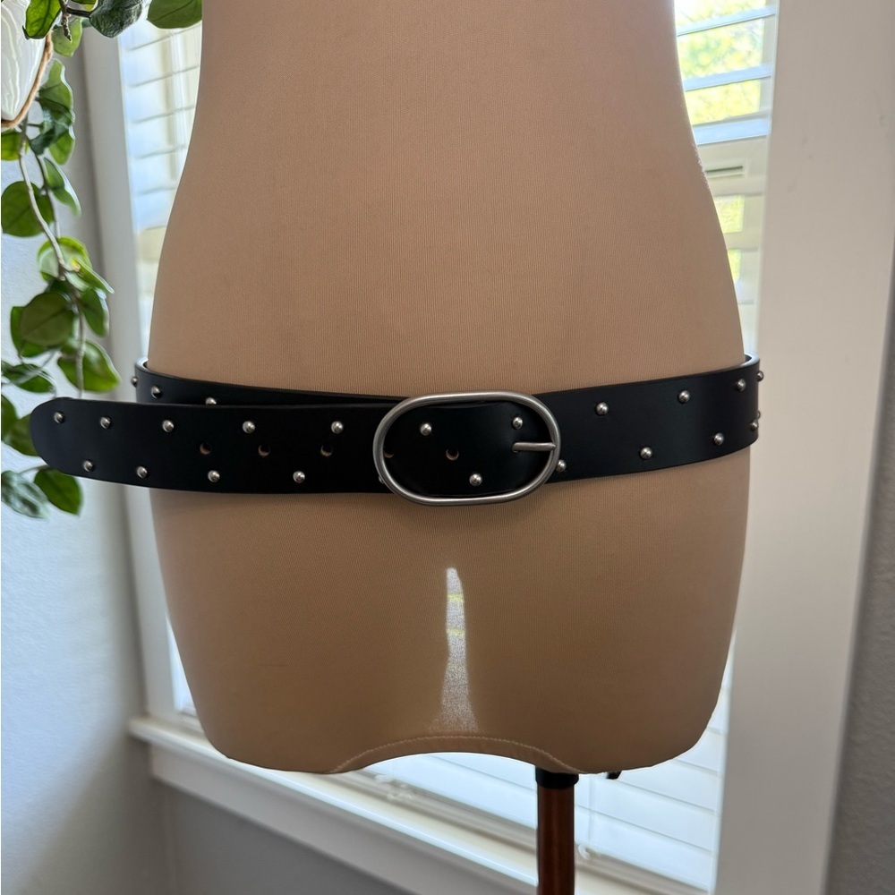 NWT Lucky Brand Double Studded Hip Leather Belt Size Large